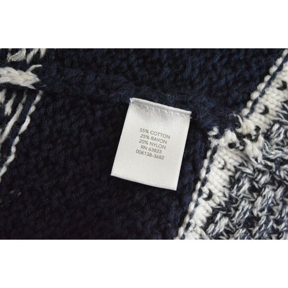Christopher & Banks Petite Navy White Geometric Cardigan Sweater Women's XL Peti - Picture 3 of 6